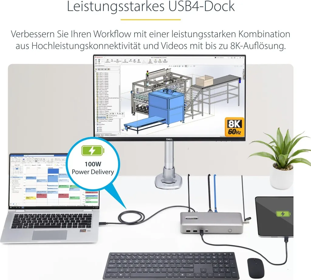 Docking Station USB4 pour Double Écran 4K 60Hz - Hub USB-C Haute Vitesse - 10