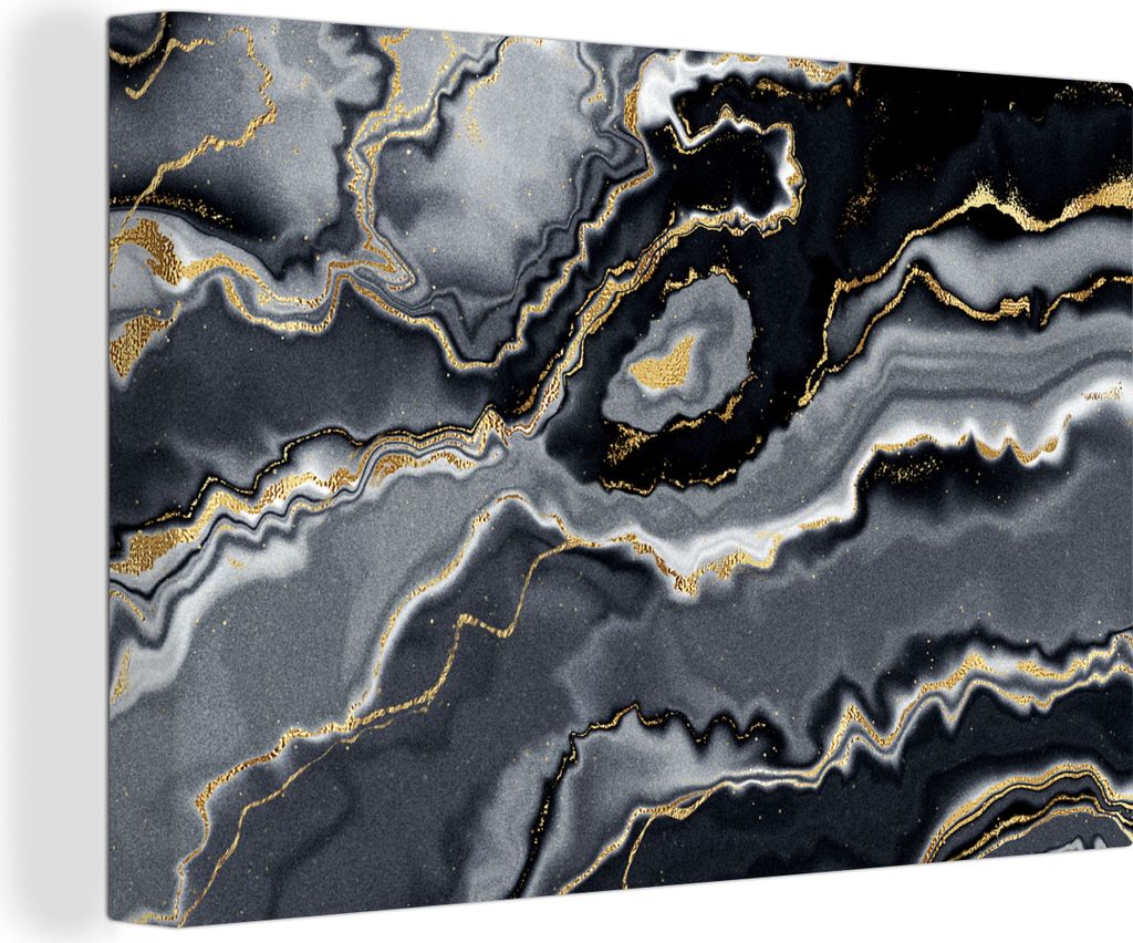 OneMillionCanvasses - Leinwandbilder - 150x100 cm, Glitzer - Gold - Marmor - Achat - Geode, Wandbilder Kunstdruck Wanddekoration - Foto auf Leinw...