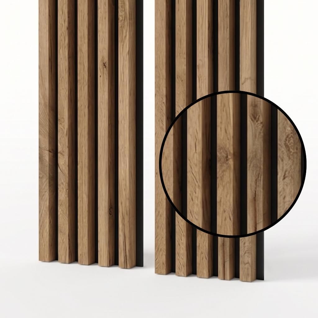 MEBANO. Akustikpaneele auf Filz 1,272 m² 240x53 cm (2 Stück 240 cm x 26,5 cm) Wandverkleidung Farbe Eiche Wotan Wandpaneele Home Decoration