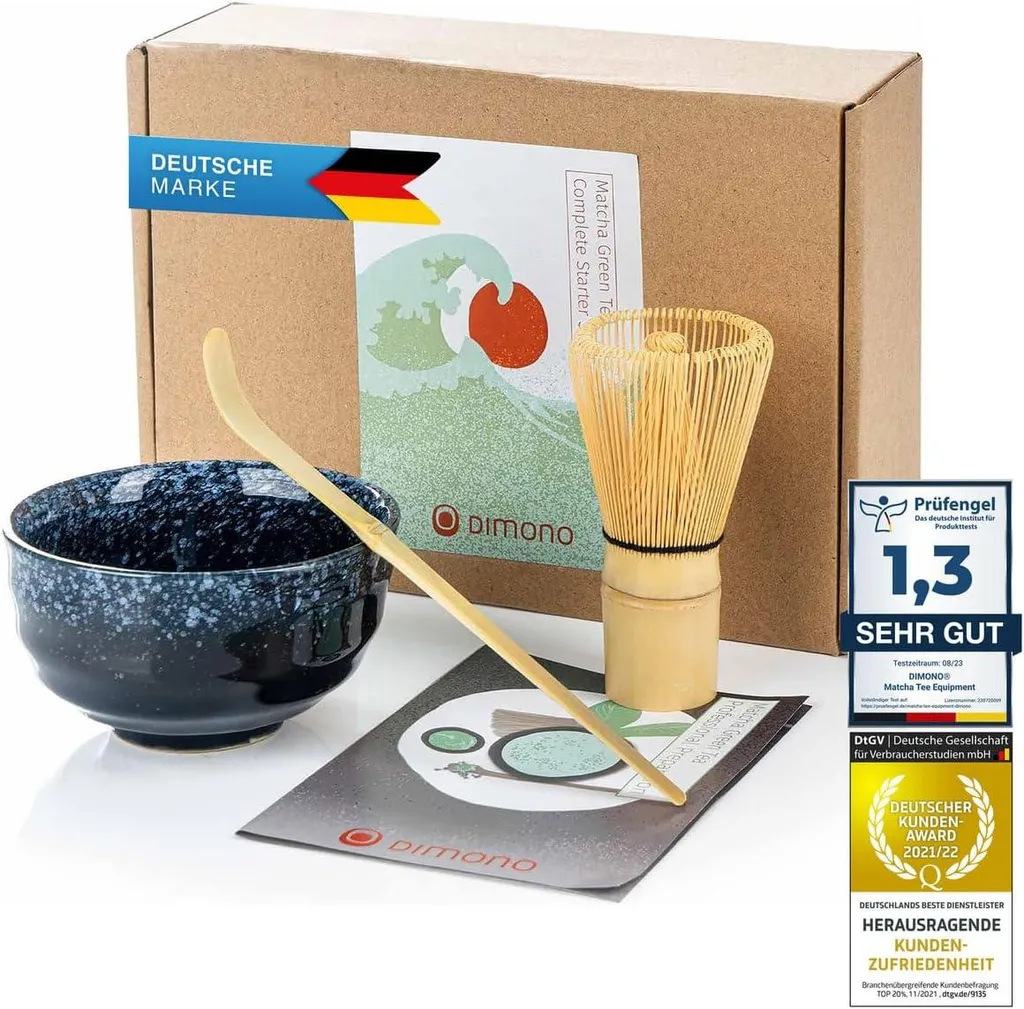 Ensemble Matcha en bambou et céramique avec support à fouet de qualité