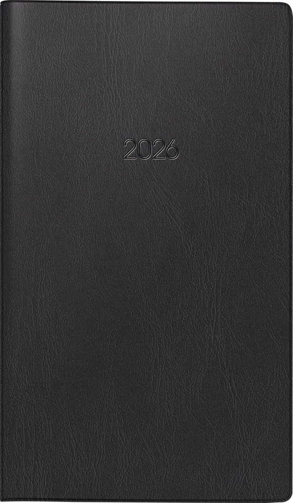 Agenda de poche semainier 15x9cm noir pour une planification hebdomadaire