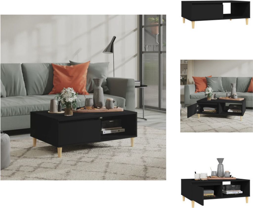 vidaXL Couchtisch Schwarz 90x60x35 cm Holzwerkstoff - Couchtische