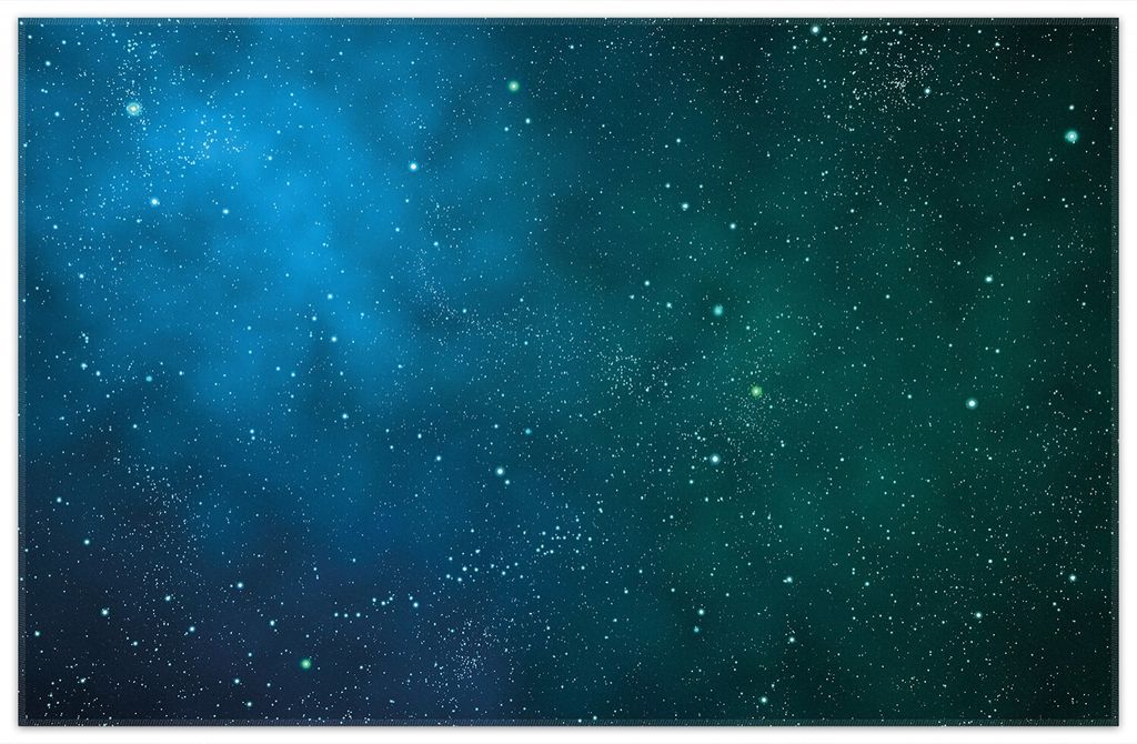 Wallario Premium Teppich, Größe 90 x 140 cm, Sternenhimmel - Milchstraße und Sterne bei Nacht