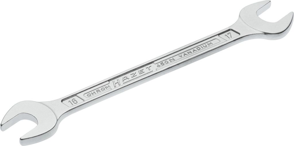 HAZET Doppelmaulschlüssel 450N-16X17 205,7mm Chrom-Vanadium-Stahl