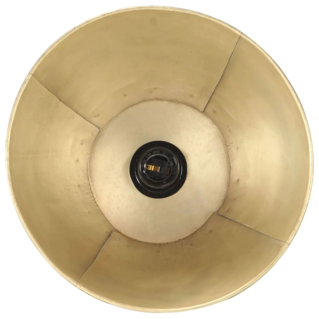 vidaXL Lampada da terra ottone mango legno massiccio E27 - 8