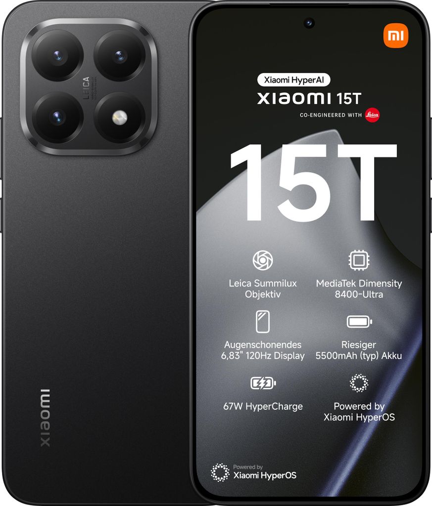 Xiaomi 15T 256GB Black Produktbild 