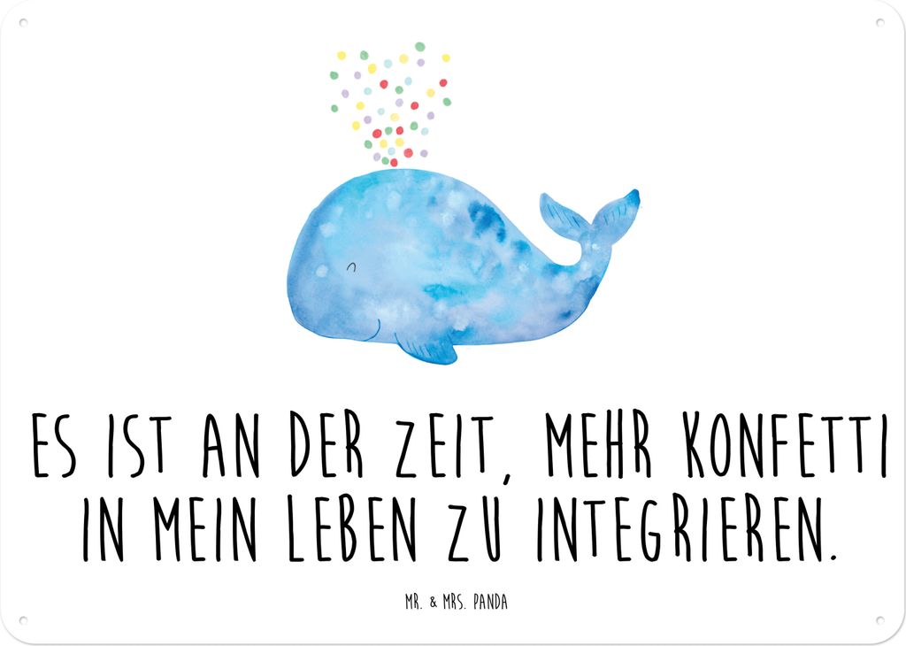 Mr. & Mrs. Panda tafel Wal Konfetti DIN A4 - Weiß - Geschenk, Geburtstag, Meer, Türschild, Magnetschild, Wandbild, Abnehmen, Metallschild, Schild...