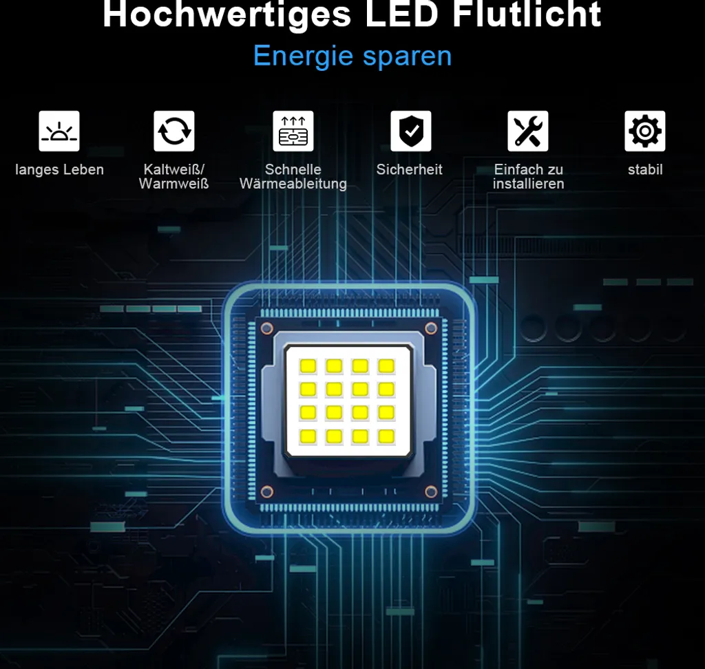 Jopassy LED proiettore proiettore faretto 20W proiettore da costruzione faretto da esterno lampada IP65 bianco freddo - 2
