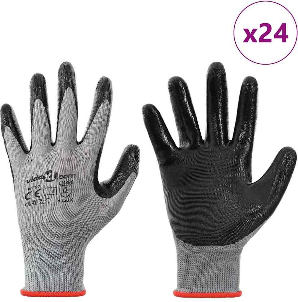 “2026 Modern“ Arbeitshandschuhe 24 pcs - Montage erforderlich - Grau und Schwarz 7 / S Polyester - Arbeitshandschuhe Designermöbel 290904 - Ar...