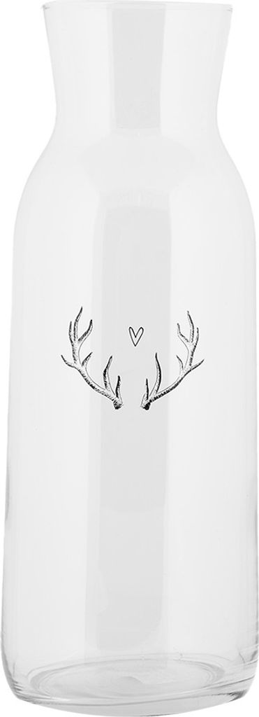 Clayre & Eef Karaffe 1000 ml Transparant Glas Geweih