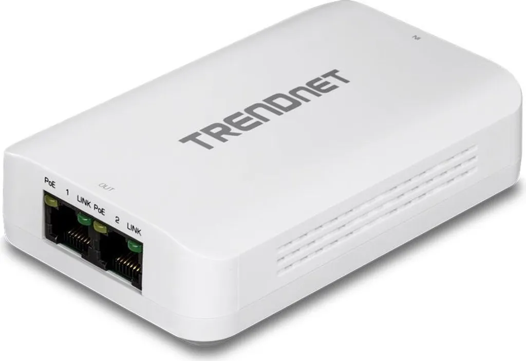 Répéteur PoE+ Gigabit rail double sortie pour caméra IP et borne