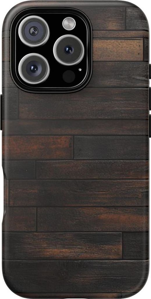 Dunkle Holzplanken-Optik – Hülle Kompatibel mit iPhone 16 Pro