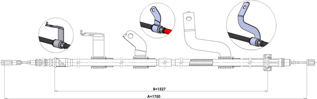 METZGER Handbremsseil Seilzug Feststellbremse für HYUNDAI ACCENT IV Stufenheck (RB) Hinten Rechts 1.KI017