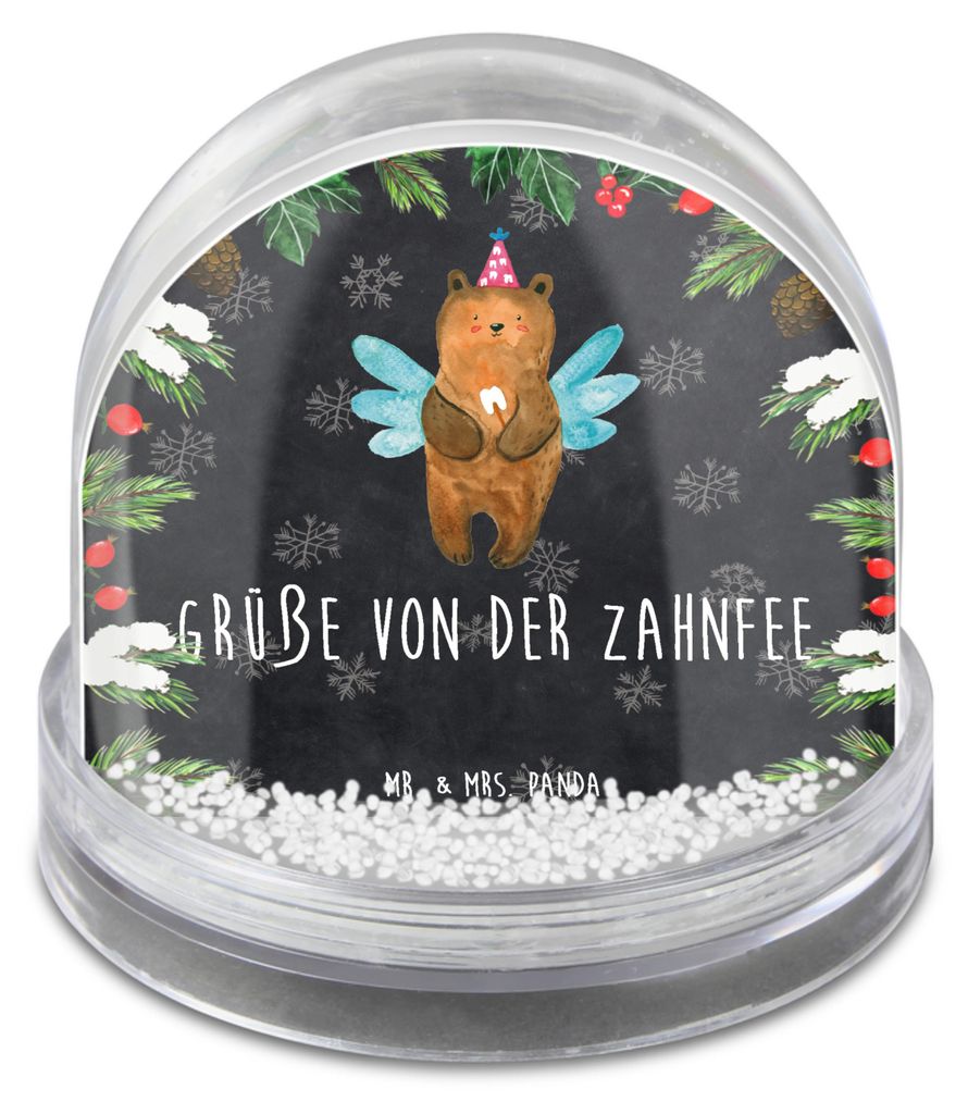Mr. & Mrs. Panda Schneekugel Weihnachten Bär Zahnfee - Kreidetafel - Geschenk, Milchzahn, glitzerkugel, Teddy, Erster Zahn, Fee, Weihnachts, Moder...
