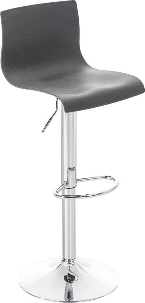 Barhocker Modern – Designhocker – Stufenlos verstellbar & bequem | Farbe: Grau | Material Basis: Metall in Chromoptik