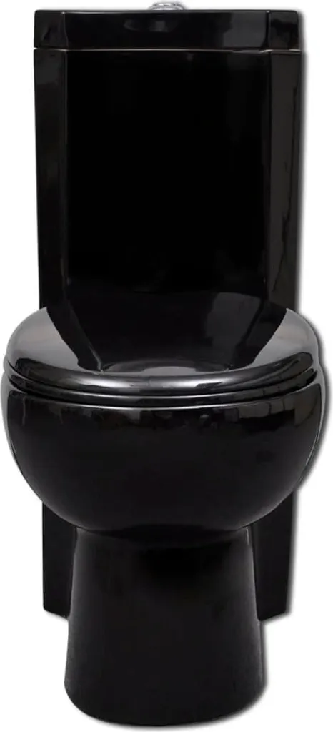 Solution gain de place : Toilettes d'angle noires design en céramique