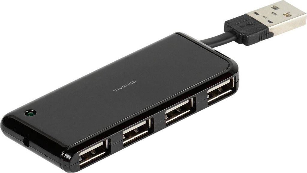 High Speed USB 2.0 Hub 4-Port mit integriertem Produktbild 