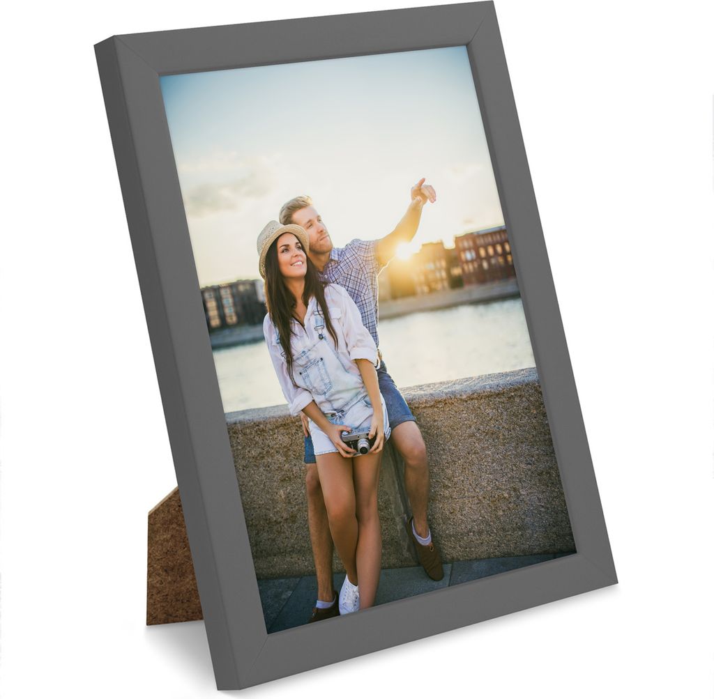 Bilderrahmen Fotorahmen Kunststoff grau 18x24