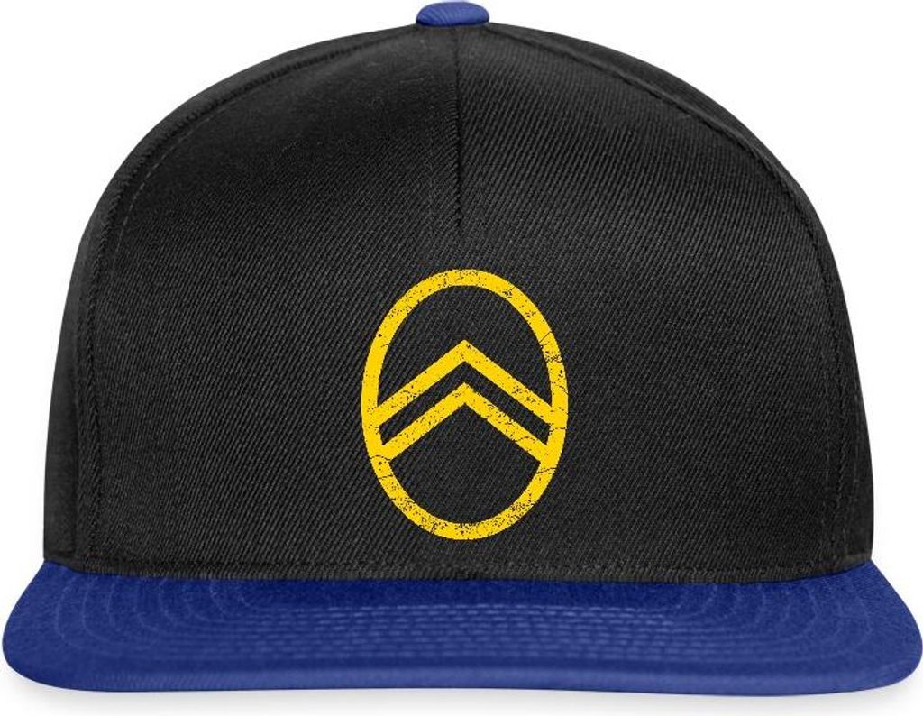 Spreadshirt Citroën Logo Vintage Retro Snapback Cap, One size, Schwarz/Königsblau