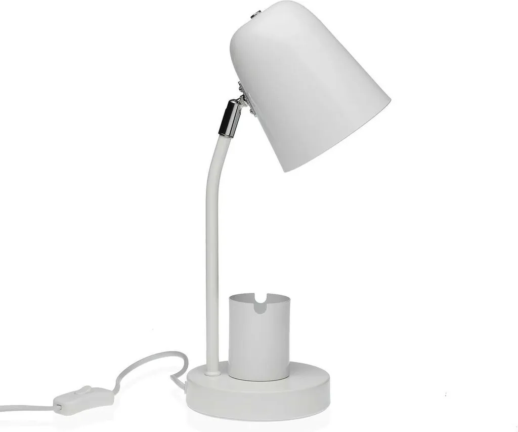 Lampe de table blanche Versa en métal pour illuminer les petits coins