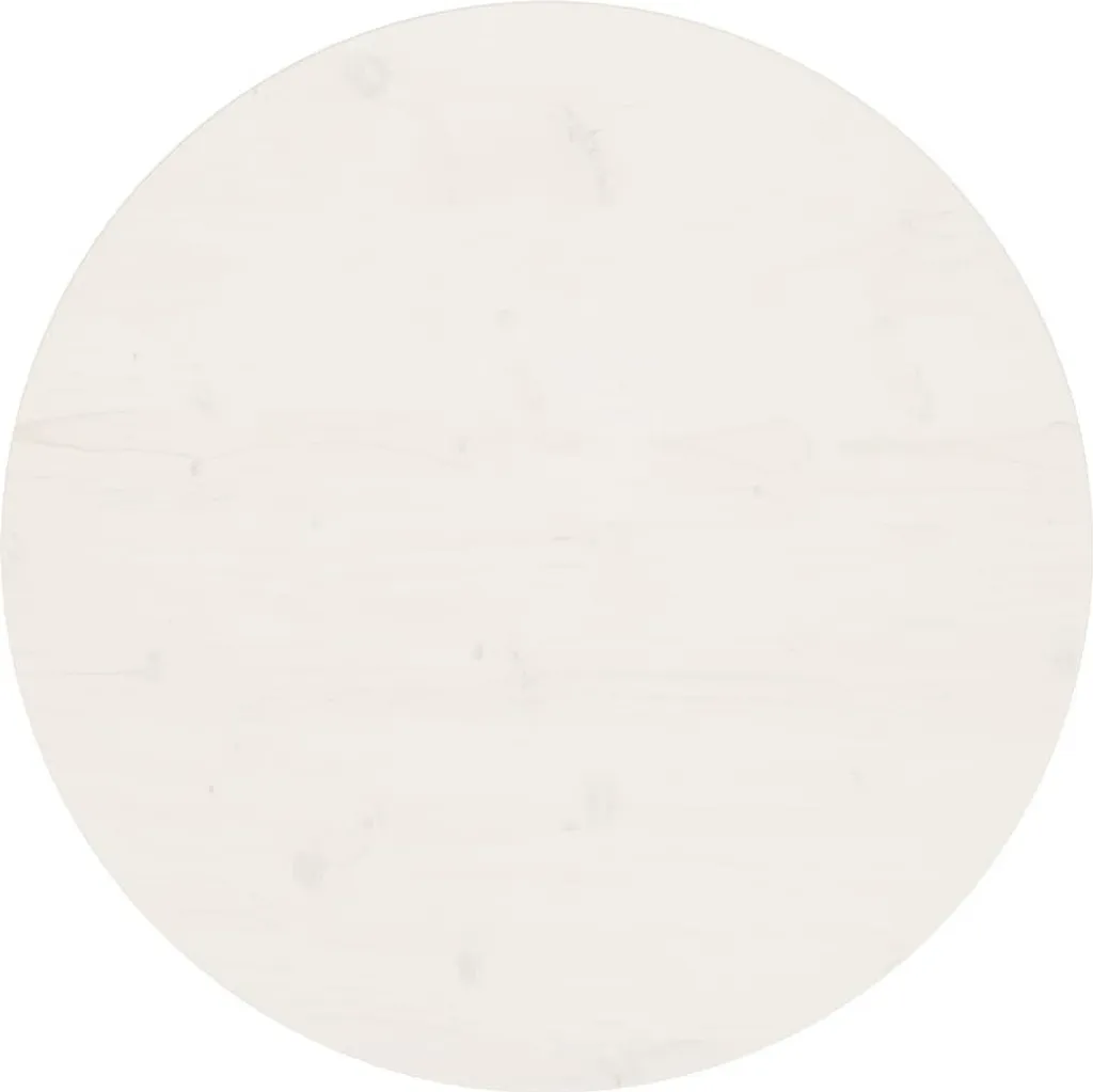 Piano del tavolo bianco Ø70x2,5 cm in legno di pino massiccio