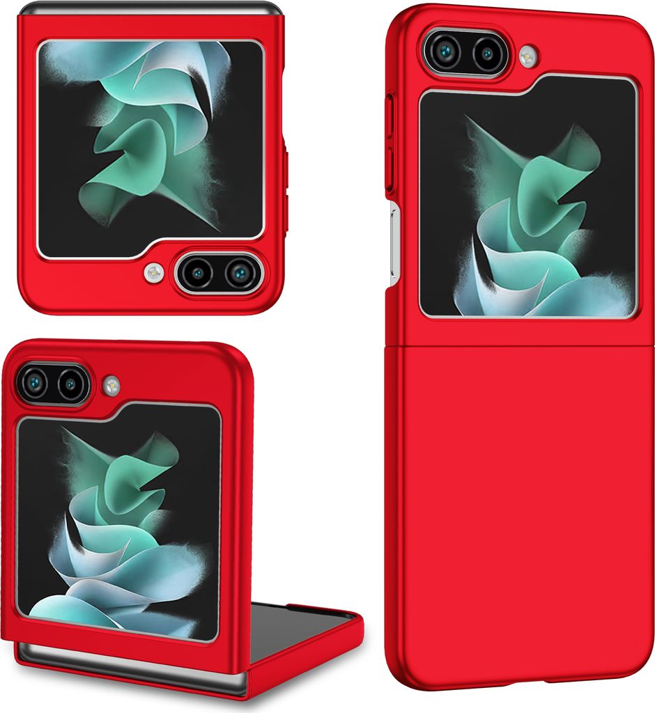 Galaxy Z Flip5 Hülle, Dünn Hart PC Kratzfeste Schutzhülle für Samsung Galaxy Z Flip 5 Rot