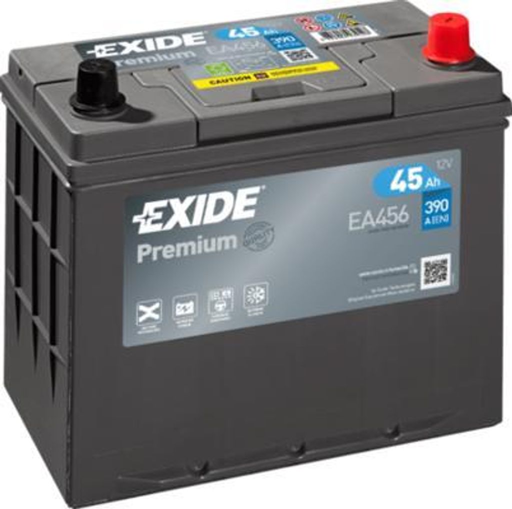 EXIDE EA456 Starterbatterie OE 31500SWTZE010M1 kompatibel mit Accord, City, Civic, CR-V, FR-V, HR-V, Integra, Jazz, Accent, Demio, MX-5, GT-R, Leaf...