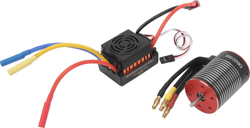 RC Brushless ESC,60A Brushless ESC,Wasserdichtes Combo ESC,ESC Combo Set,Bürstenloser Motor für RC Auto,Bürstenloser Motor