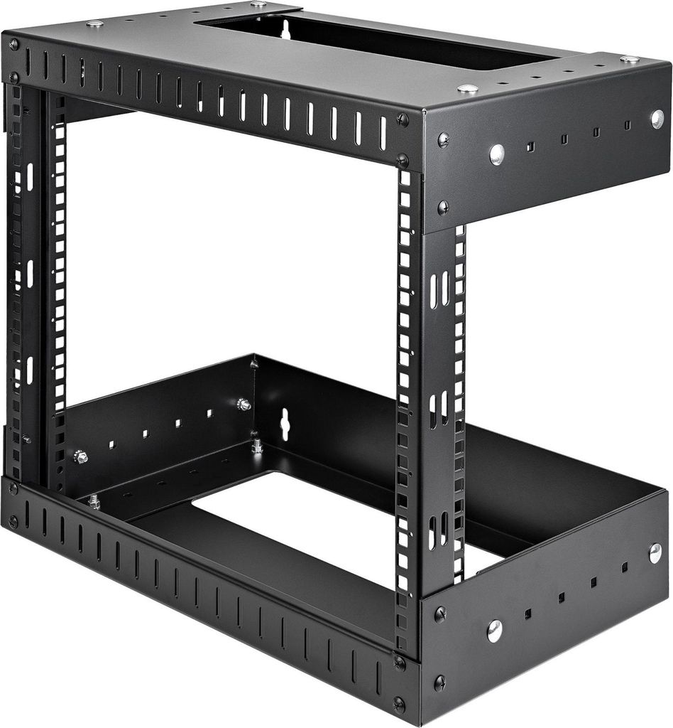 StarTech.com 2-Pfosten 8HE Heavy-Duty Wandmontage Netzwerk-Rack - 19" Open Frame Server Rack mit Einstellbarer Tiefe - Wandmontage Daten-Rack für ...