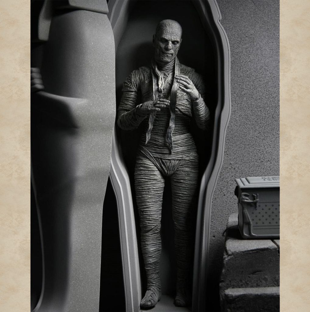 NECA-Figur Ultimative Mumie Schwarz-Weiß Universal Monsters 18cm Nicht zutreffend Ägyptisch, Multicolor (208585), Einheitsgröße