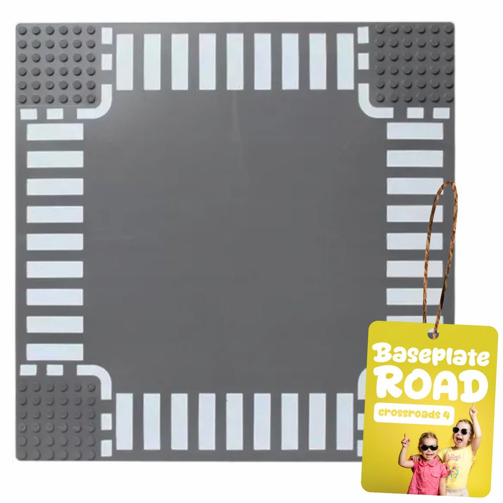 Bauplatte Straße Kreuzung 32x32 Noppen, Straßenplatte Produktbild 