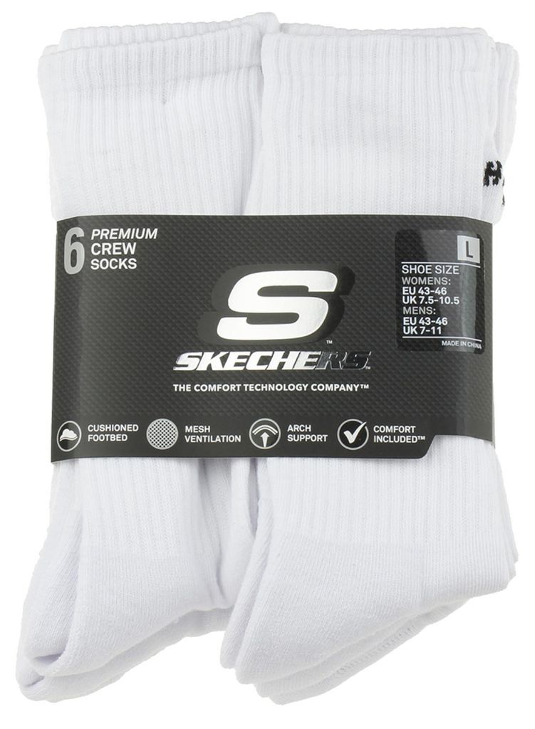 Skechers 6pk Core Crew LG Socks S118220-WHT, skarpety, uni Zdjęcie produktu 