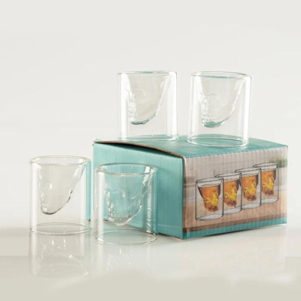 Skull Shot Glazen - Set van 4 - Doodskop - Shotglas - Glazen - Borrelglaasjes - Shotglaasjes - Skull