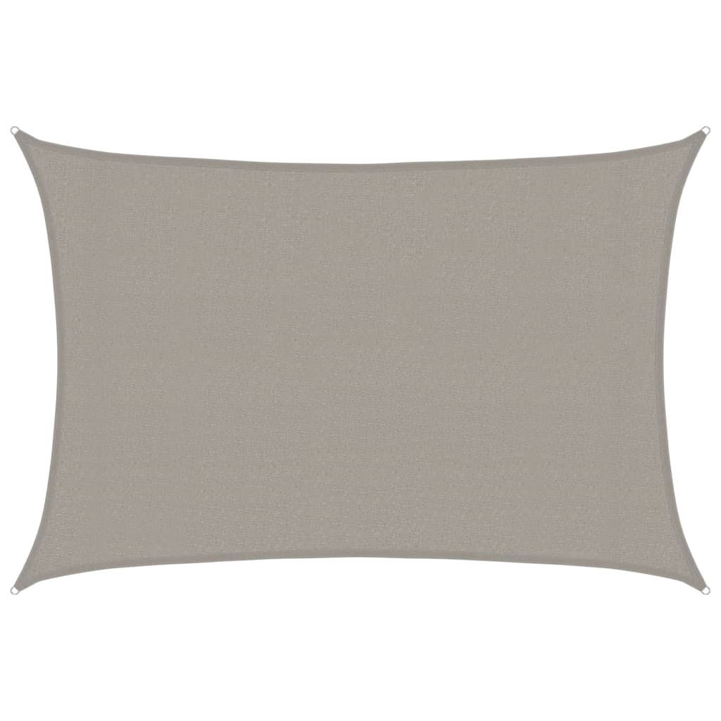 Sonnensegel 160 g/m² Rechteckig Hellgrau 3x4 m HDPE