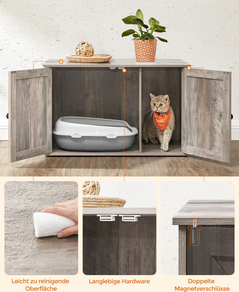 FEANDREA Katzentoilette,80x53x49,2cm,mit herausnehmbarem Produktbild 8