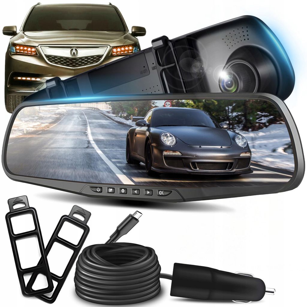 Dashcam zpětné zrcátko do auta, Full HD 1080P se záznamem Obrázek produktu 