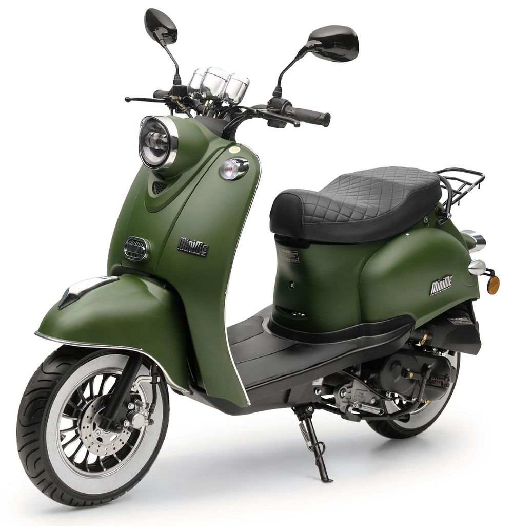 Motorroller 50 ccm Burnout MiniMe 2.0 Mattgrün 45 km/h Produktbild 