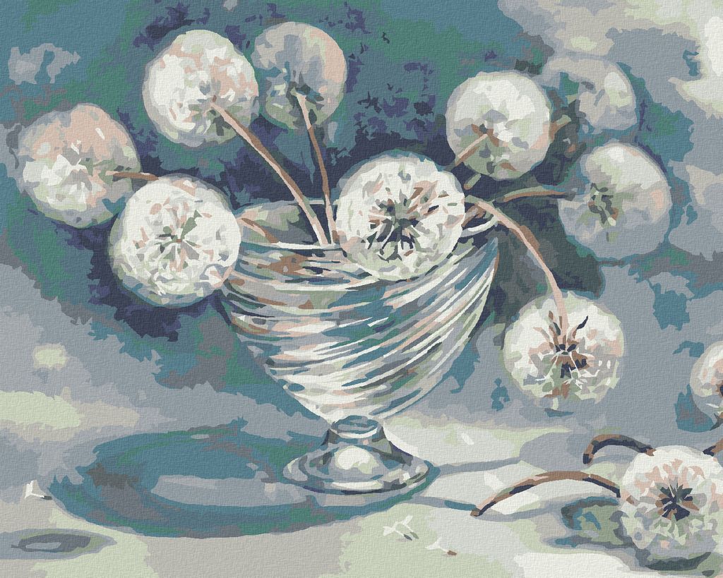 Diamondi - Diamond painting - PUSTEBLUMEN IN GLASVASE, 40X50 cm, ohne Keilrahmen