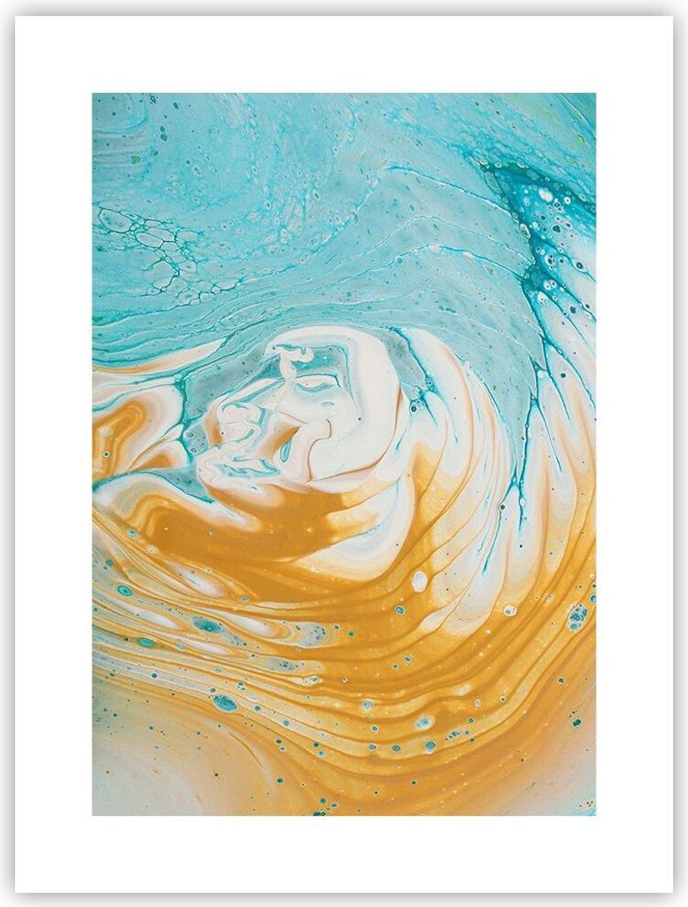 Poster - Poster ohne Rahmen - Abstraktion verschüttet Farben - 30x40 cm - Wand Bild - Wanddeko - Wandbilder - Kunstposter - Wandposter - Bilder - ...