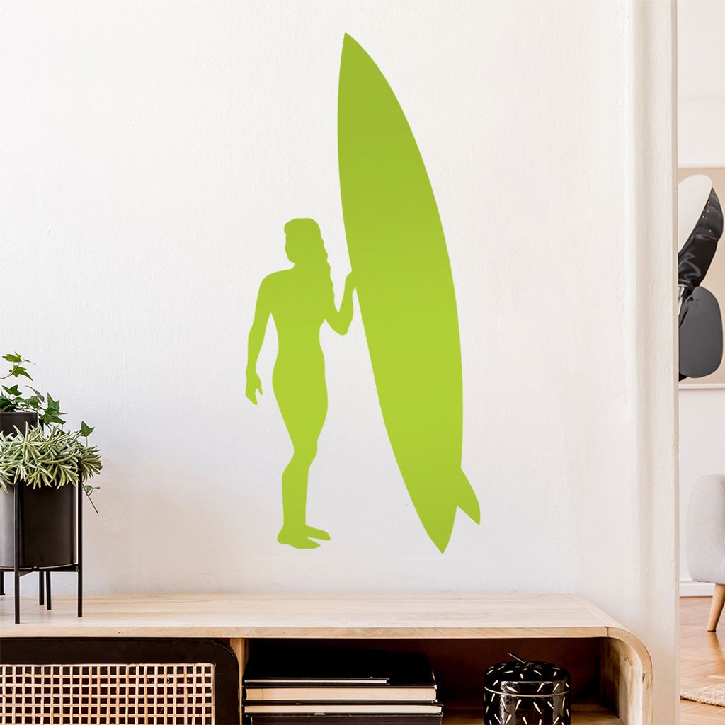 Surfen Wellen Sport Figur Wandtattoo Wandaufkleber Wall Sticker - Dekoration, Küche, Wohnzimmer, Schlafzimmer, Badezimmer
