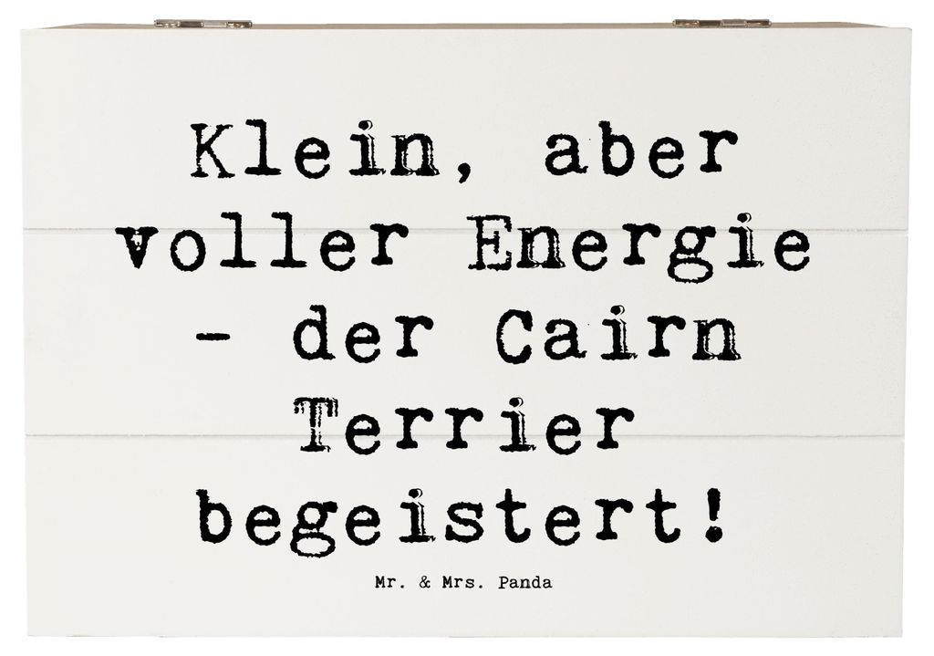 Mr. & Mrs. Panda kiste holz Spruch Cairn Terrier 22 x 15 cm - Weiß - Geschenk, Energiereiche Hunde, Holzkiste, Klein aber voller Energie, Hunderas...