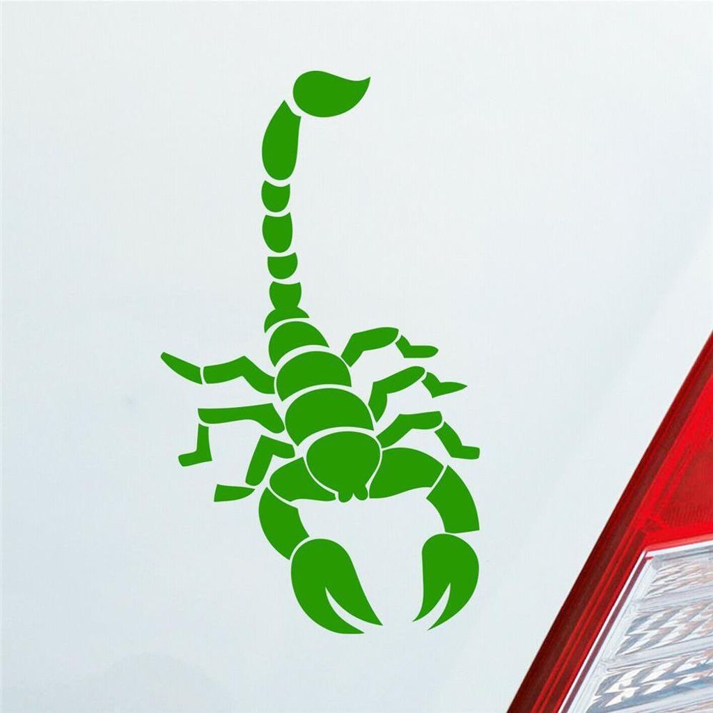 Auto Aufkleber Skorpion Krebs Motorrad Sternzeichen 15x8,5 cm Hellgrün Sticker Heckscheibenaufkleber