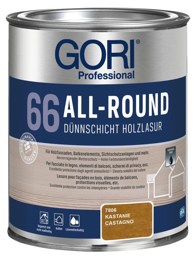 GORI 66 Allround Holzfassadenlasur Lasur 7806 Kastanie Produktbild 