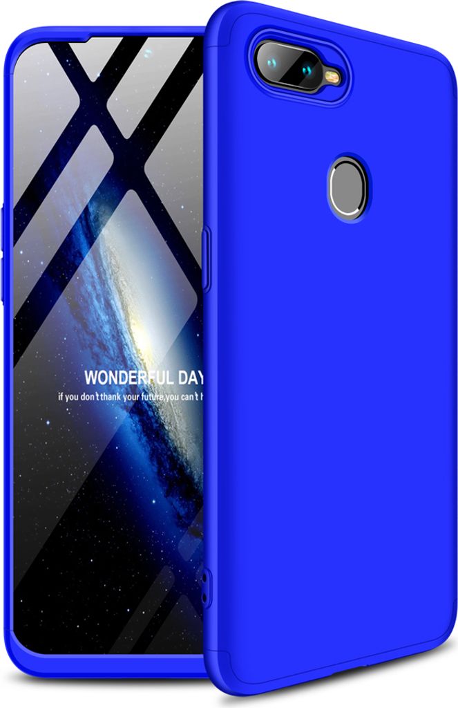 für Oppo A7 Ultra Slim PC Back Cover rutschfest 360 Grad Full Protective Case blue_ Oppo