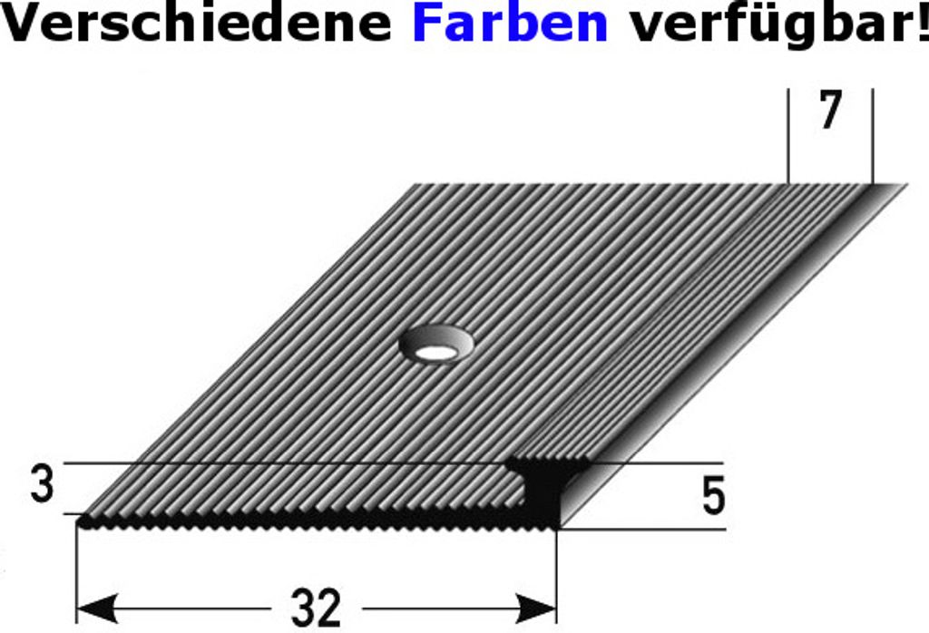 Anstoßprofil "Newbridge" Anstoßleiste für Designbeläge (doppelseitig), 3 / 5 mm Einfasshöhe, Aluminium eloxiert, gebohrt, Typ 29-bronze dunkel