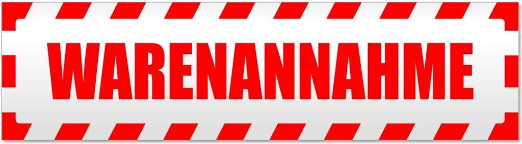 Kiwistar Warenannahme gestreift Magnetschild Schild magnetisch - 45cm Rot - Magnetfolie für Auto PKW Kfz
