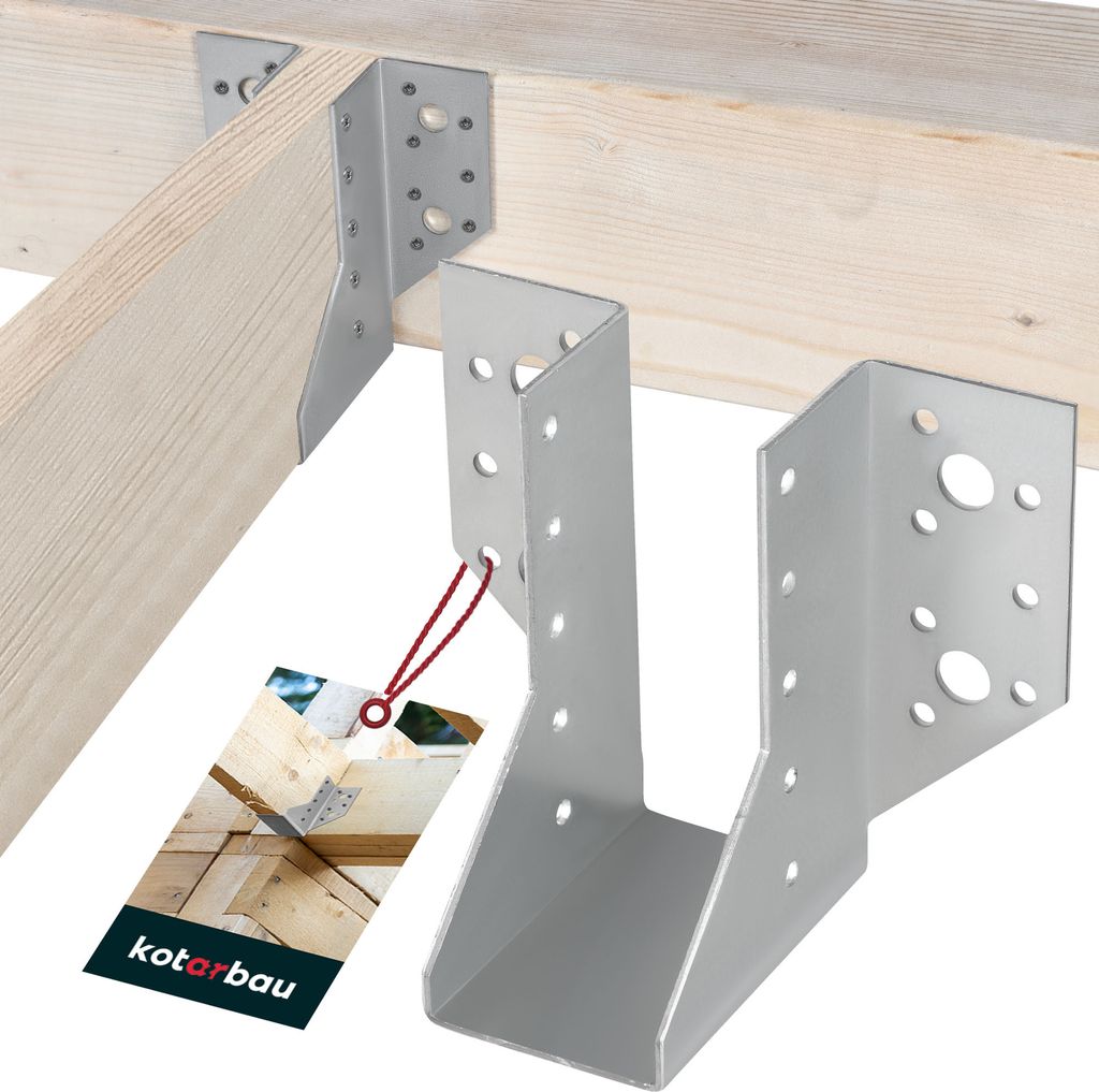 KOTARBAU Balkenschuh 45 x 108 mm Holzverbinder aus Verzinkt Stahl Balkenschuhe Balkenverbinder Schwerlast Balken Verbinder Holzbalkenverbinder Ho...