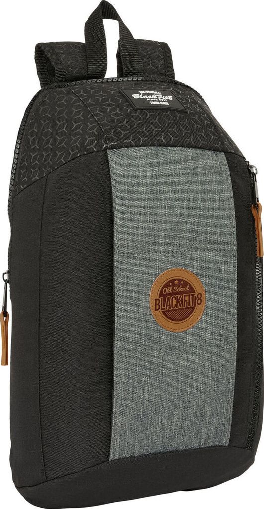 Lässiger Rucksack BlackFit8 Old school Schwarz Grau 22 x 39 x 10 cm