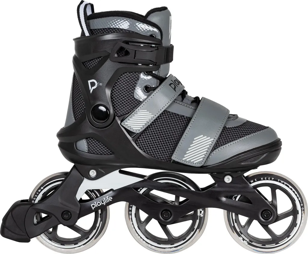 Rollers Playlife GT 110 Noir et Gris Taille 42 - Patins de Fitness Online