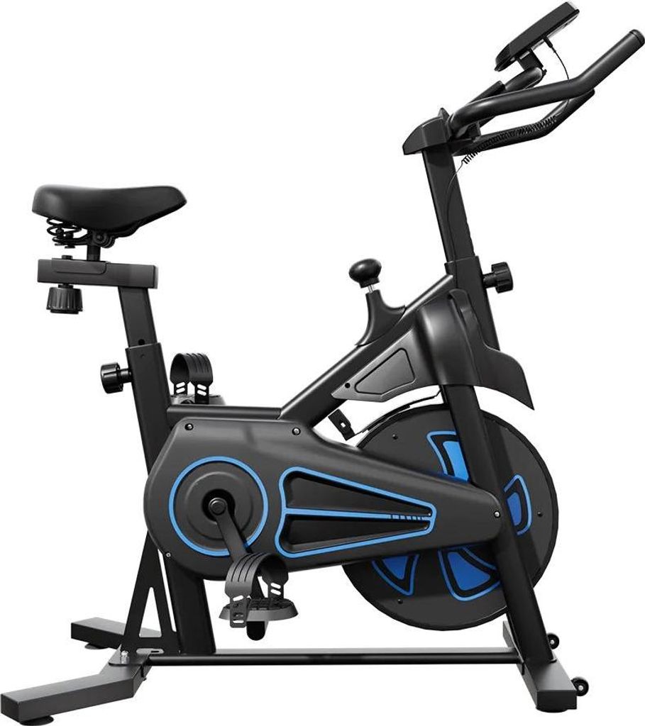 Heimtrainer Fahrrad - QK116C - Magnetbremse - Schwungrad 12 kg - Stufenlose Einstellung 100 Stufen - LCD-Display - Leiser Riemenantrieb - Belastbar...